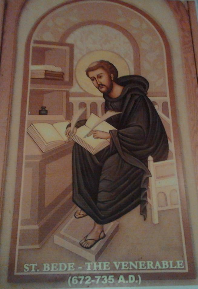 Depiction of st bede the venerable at st bede s school chennai image has been cropped for better presentation