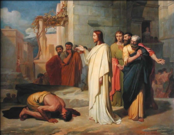 Jesus healing a leper jean marie melchior doze