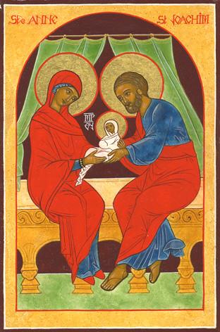 Sainte anne et saint joachim avec leur bebe la vierge marie 1