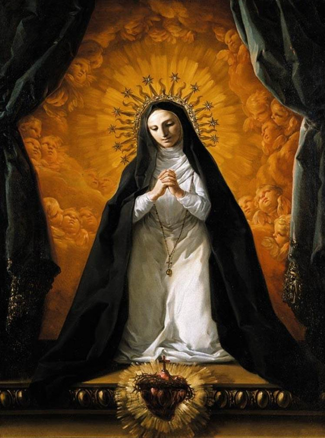 St margaret mary alacoque contemplating the sacred heart of jesus