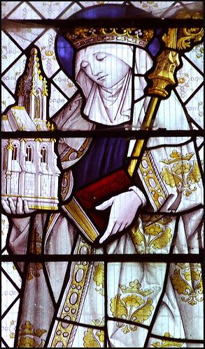 St etheldreda holding her church at ely
